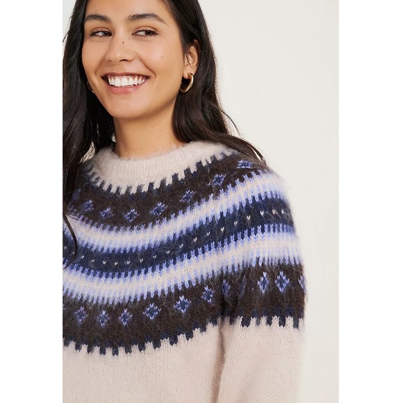 MADEWELL Gale Alpaca Blend Fair Isle Pullover Crew Neck Sweater - NWT! - S - Picture 2 of 12